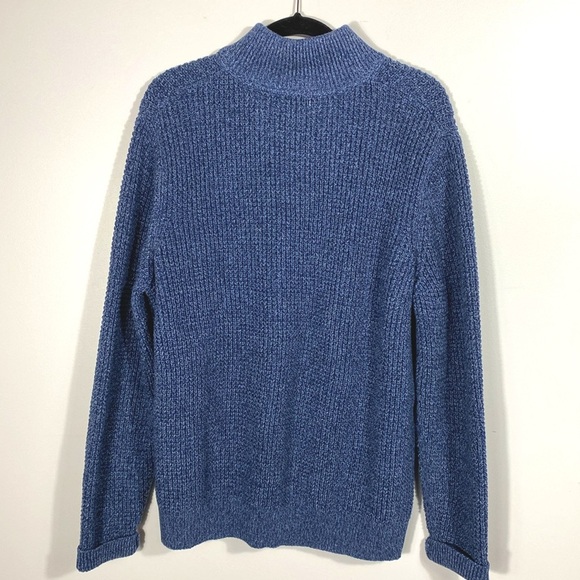 L.L. Bean Men's 100% Organic Cotton Waffle Knit Sweater, Quarter Zip size Large - Picture 8 of 12